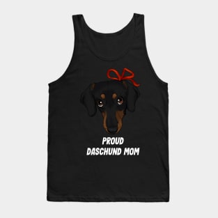 Proud Daschund Mom Dog lover - white text Tank Top